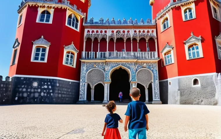 가족 여행을 통한 글로벌 시민 교육 - **Prompt: "A joyful Portuguese family (parents and two children, a girl aged 8 and a boy aged 10, bo...