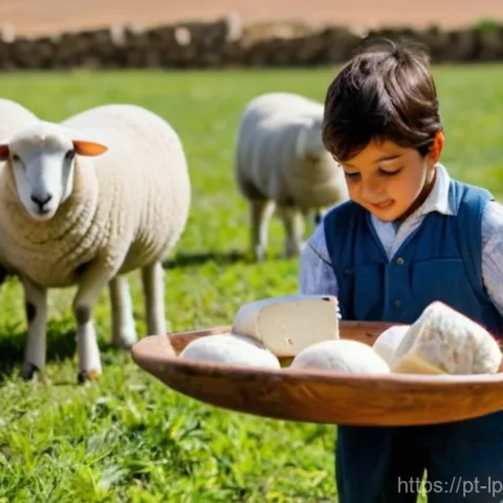 가족 여행에서의 문화 체험과 교육 - **Prompt 1: Alentejo Farm Experience - Sheep Shearing and Cheese Making**
"A heartwarming scene ...